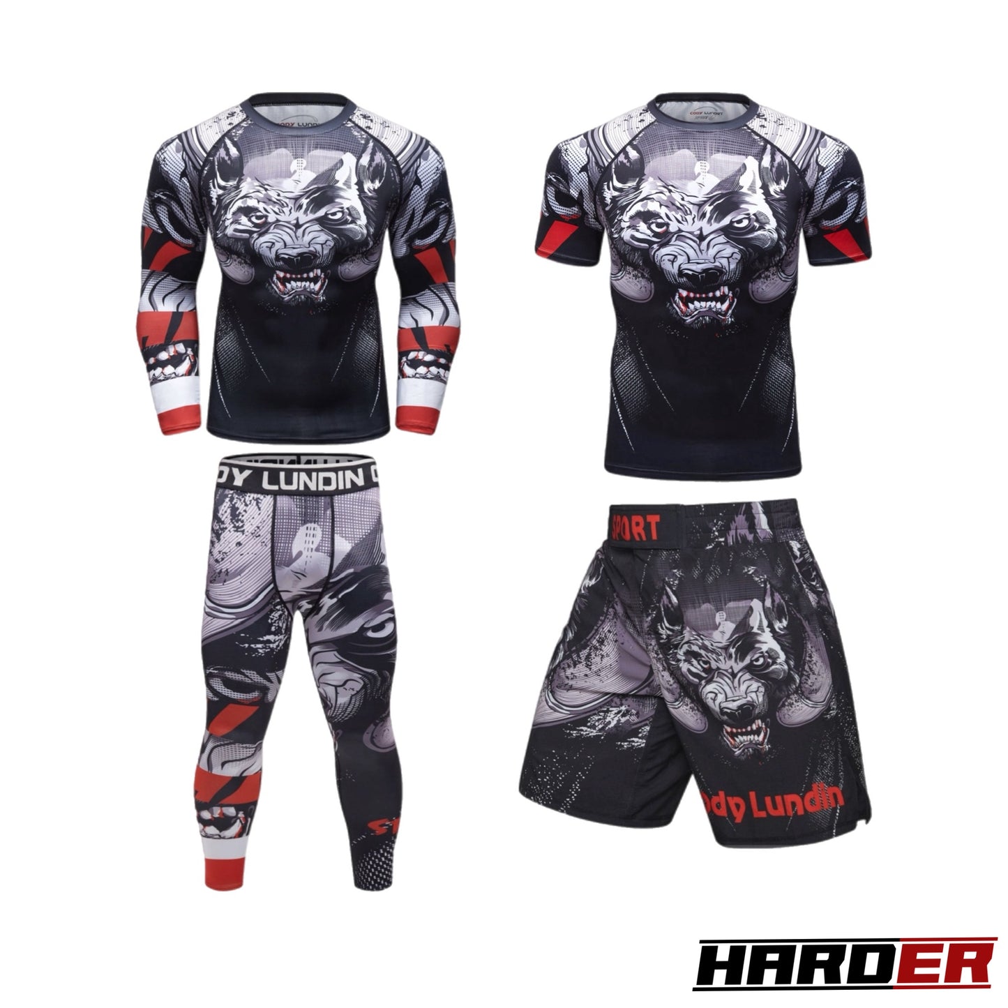 Zestaw odzieży sportowej Harder™ WOLF GREY 4 szt. 