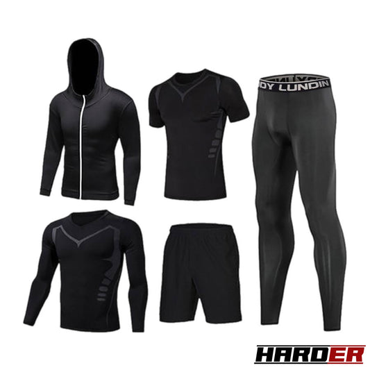Zestaw odzieży sportowej Harder™ BLACK 5 szt. 